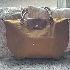 Longchamp Tan and Brown Tote Bag